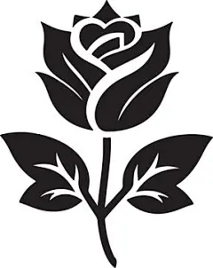 图源免费EPS |白色背景上孤立的黑色玫瑰剪影