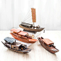 奥雅迪佳帆船小船模型手工木制模型船模渔船绍兴乌篷船礼物