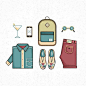 Tropical outfit #illustration #icon #illo #shirt #shorts #shoes #backpack #glasses #phone #drink #dribbble #tropical #clothes by rocco_barbaro http://ift.tt/1iLJ85M