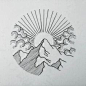 etch style horizon on mountain top: 