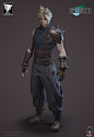 Cloud Strife, Konrad Sakowski : It's a tribute to my favorite video game of all time and an awesome character.  It's a work in progress so I'll still refine the textures and need to finish the hair and add Buster Sword.