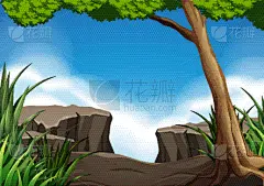 自然,悬崖,背景,概念,图像,草,艺术,叶子,矢量,设计