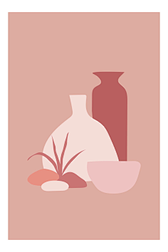 到莫兰迪1简约抽象画日出日落风景装饰画插画背景矢量图素材618pic