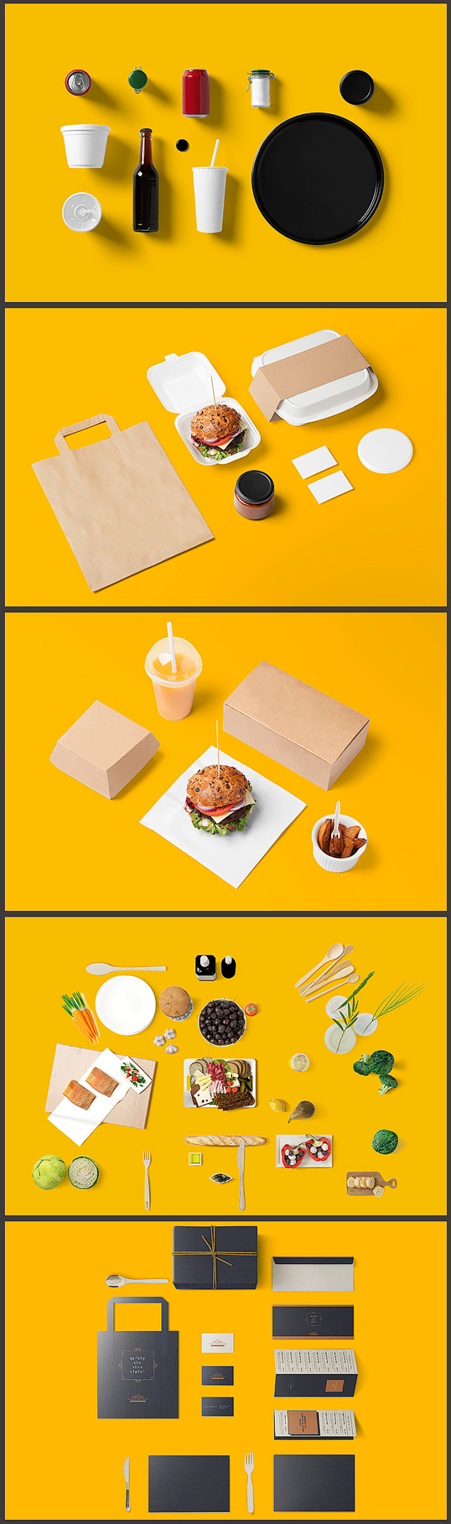中式餐饮VI素材设计贴图模板PSD样机效...
