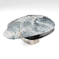 "Elements IX" Modern Center Table ft. Quartzite, Glass & Steel by Grzegorz Majka For Sale 1