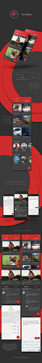 YouTube LITE Concept : This is a concept of a YouTube client that focuses on the videos and finding new content. It is based on material design, although I have chosen Avenir Next as the font to make it interesting. 