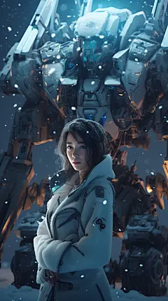 高清美女和机器结合手机壁纸