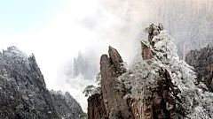 小寒 安徽晨雾中的黄山风景桌面壁纸
