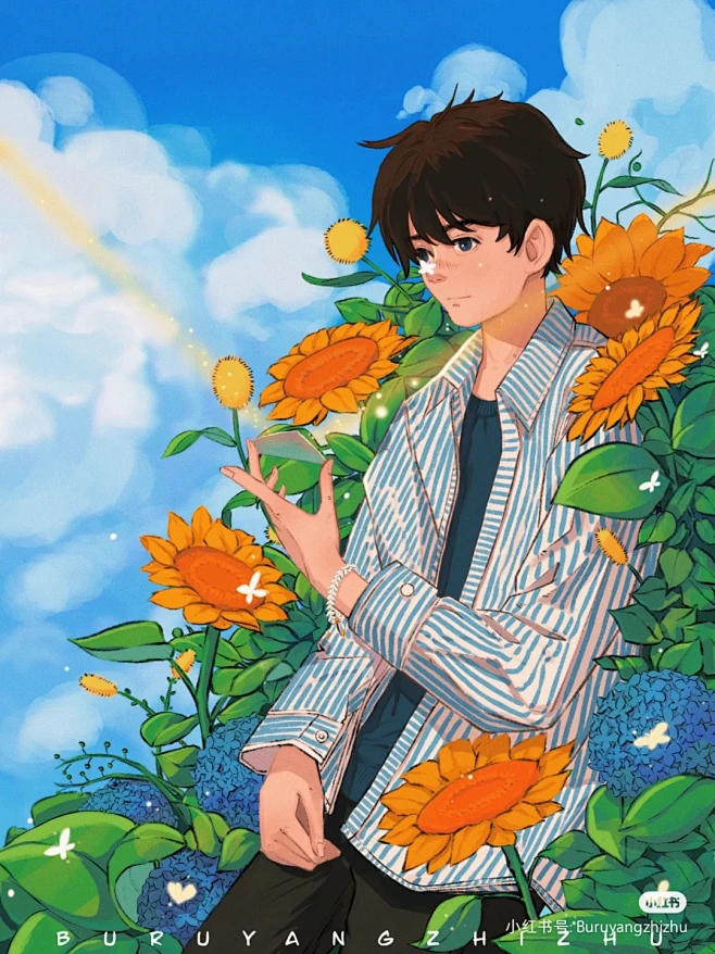 男生插画-花瓣网