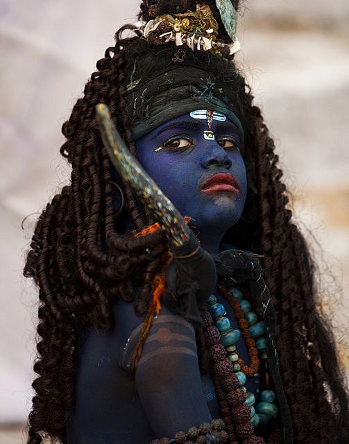 Dressed as lord Shiv...