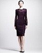 Dolce & Gabbana Long-Sleeve Lace Illusion Sheath Dress