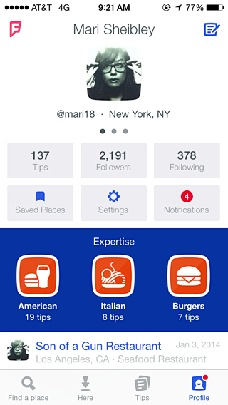 Foursquare iPhone us...