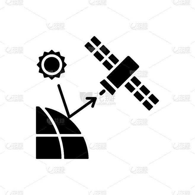 遥感卫星黑色字形图标