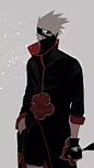 #动漫# 如果卡卡西也加入了晓组织，画风帅炸。#火影忍者# ​​​​