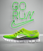 Nike Free Flyknits Concept : Playing around with neon effects in Cinema 4d and V-Ray and came up with this concept for Nike's very cool Flyknit sneakers. The lettering and background were modeled and rendered in C4D through V-Ray and touched up in Photosh