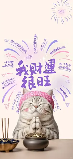 2025 好运暴富猫猫手机壁纸背景图 - 小红书