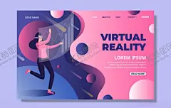 VR矢量场景插画宣传 【酷图网】VR矢量,场景插画宣传,VR虚拟,世界商务,插画人物,插画