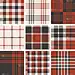 一套格子呢无缝图案，复古风格一套