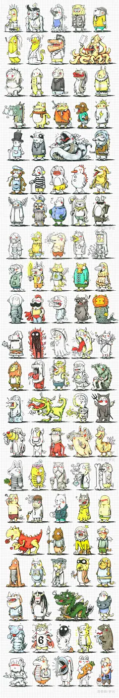 【异兽圈】小人100/1000-罗元_手绘,插画_涂鸦王国插画