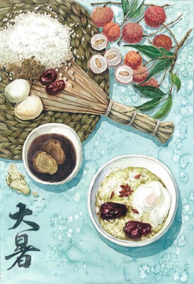 #每天画唠# 水彩插画:二十四节气之味丨...