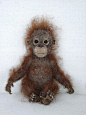 Needle Felted Baby Orangutan by Tamara111, via Flickr