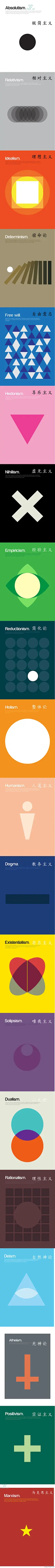 用基础图形来解注哲学原理 值得收藏 //// 伦敦设计师吉尼斯.卡雷拉斯，用最基本的几何图形，构造了最复杂的哲学理论。