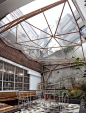 Amazing faceted skylight ceiling!