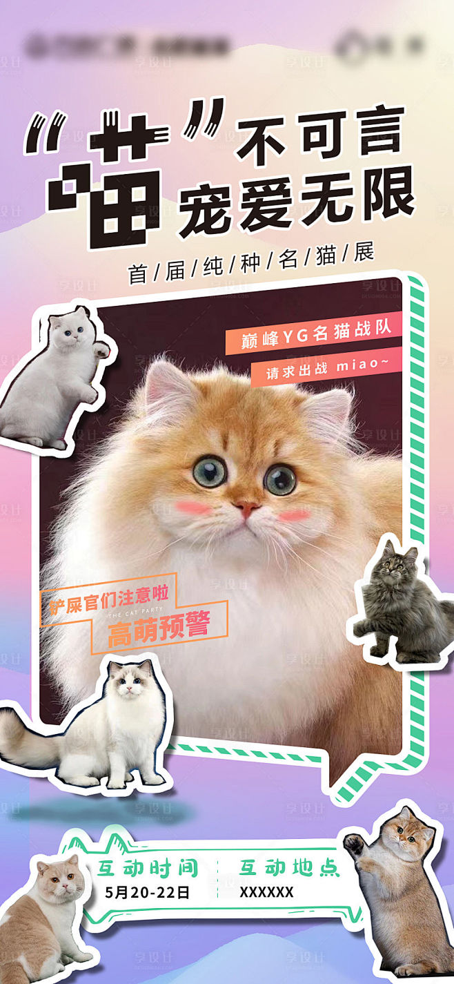 萌猫宠物展活动海报-源文件
