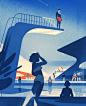 ‘The New Man’ what is he capable of? ‍♂️ Editorial illustration for @cordmagazin #illustration #drawing #art #editorial #pool #seventies #vintage #retrofuture #woman #man #jump #dive