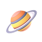 土星行星 3D 图标