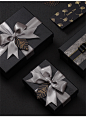 黑色礼物盒精致生日礼品盒空盒大号男生款简约长方形礼盒包装盒子-淘宝网