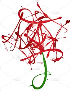 Abstract Rose Flower Paint Sign Illustration Vecto