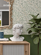 复古轻奢卧室壁纸美式叶子客厅背景墙布北欧装饰墙纸绿色植物壁画-淘宝网