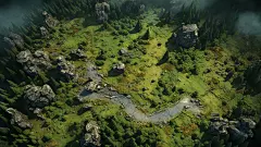 AI森林战斗地图场景俯视素材 游戏场景插画设计 背景临摹资源-淘宝网