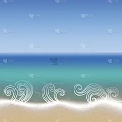 海边视图矢量背景