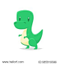 Cute cartoon dinosaur vector