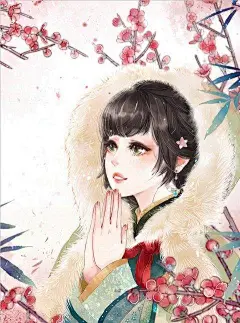 古风美女素材手绘汉服女古装素材插画教程古风发饰水彩教程XF061