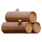 Woodpile 3D Illustration