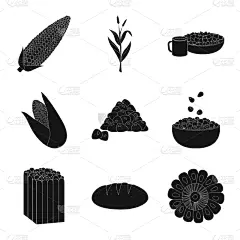 有机食品,素食,图标,农业,蔬菜,热,谷物,面包,食品,设计