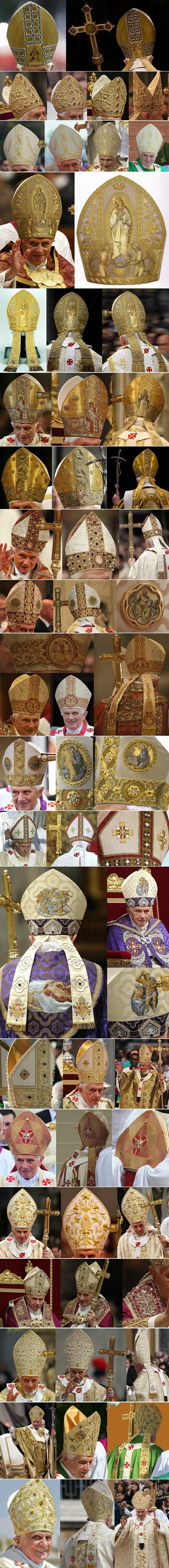 本笃十六世戴过的主教冠】之细节特写