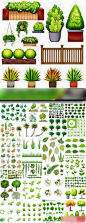 沙盘植物棕榈树叶灌木矢量图设计素材25个Eps合集20150909103-淘宝网