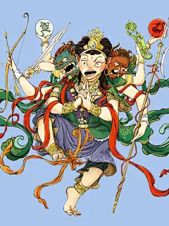 【金灵圣母】
截教通天教主门下四大弟子之一。
原型即是道教女神斗姆元君，地位仅次于大师兄多宝道人，为女仙之首。法力高强，拥有法宝【龙虎如意、四象塔、七香车、飞金剑】等，其道行更胜十二金仙。座下弟子有商太师闻仲、一气仙余元。
战绩：【万仙阵】之战时，金灵圣母出手打死龙吉公主与截教叛徒洪锦。又与文殊广法天尊、普贤真人、慈航道人对敌，“三位大士忿怒，各骑青狮、白象、金犼攻上前来，大战金灵圣母，圣母端然不惧，【龙虎玉如意】左右敲摇”，力战三大士。
下场：力战三大士之际，不料被燃灯道人用【定海珠】偷袭，当场命丧。