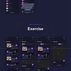#APP模板#
医疗保健锻炼健身睡眠时间图表app ui源文件 sketch fig模板