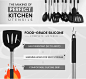 Amazon.com: Kitchen Utensils Set with Holder, RFAQK 40PCs Silicone Cooking Utensils Set for Nonstick Cookware,Kitchen Gadgets includes Can Opener,Potato smasher & Peeler,Tongs,spatulas,Pizza cutter & Much more : Home & Kitchen