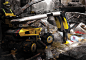 Rescue-F100 ( site of collapse rescue folklift ) : In the rescue operations due to the earthquake and the building collapse, rescuers who rescue patient in collapse debris are in danger of a secondary collapse. Rescuer use heavy equipment such like excava