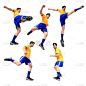 足球运动员,男人,足球运动,衣服,黄色,人,衬衫,白色背景,运动,团队