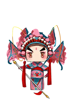 手绘卡通脸谱京剧戏剧人物免扣素材