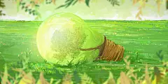 环保灯泡创意原创插画素材