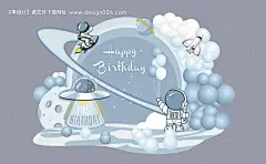 源文件下载【雾霾蓝宇航员太空周岁宴生日宴美陈】编号：33530031065896393