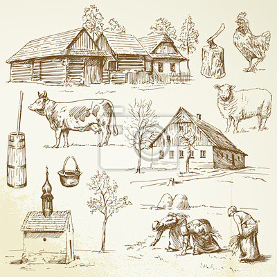 farm, rural houses -...